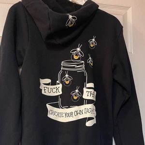 Girrlscout “f*** them make your own light” zip up hoodie size small
